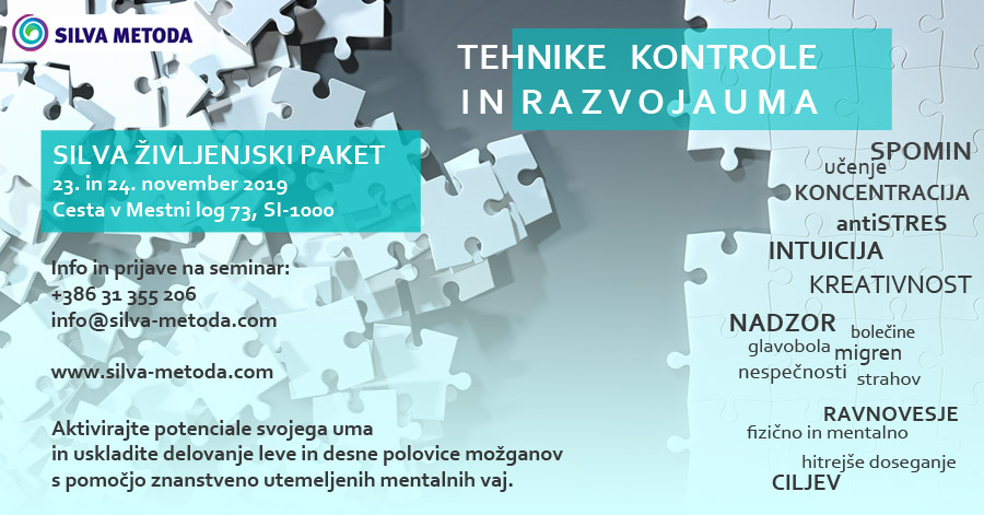 Silva metoda - znanstveno dokazana metoda kontrole stresa in razvoja uma - seminar v Ljubljani